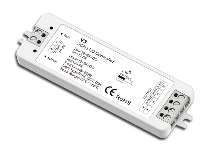 Constant Voltage Programmable LED Light Controller 3 Channels With High Efficiency