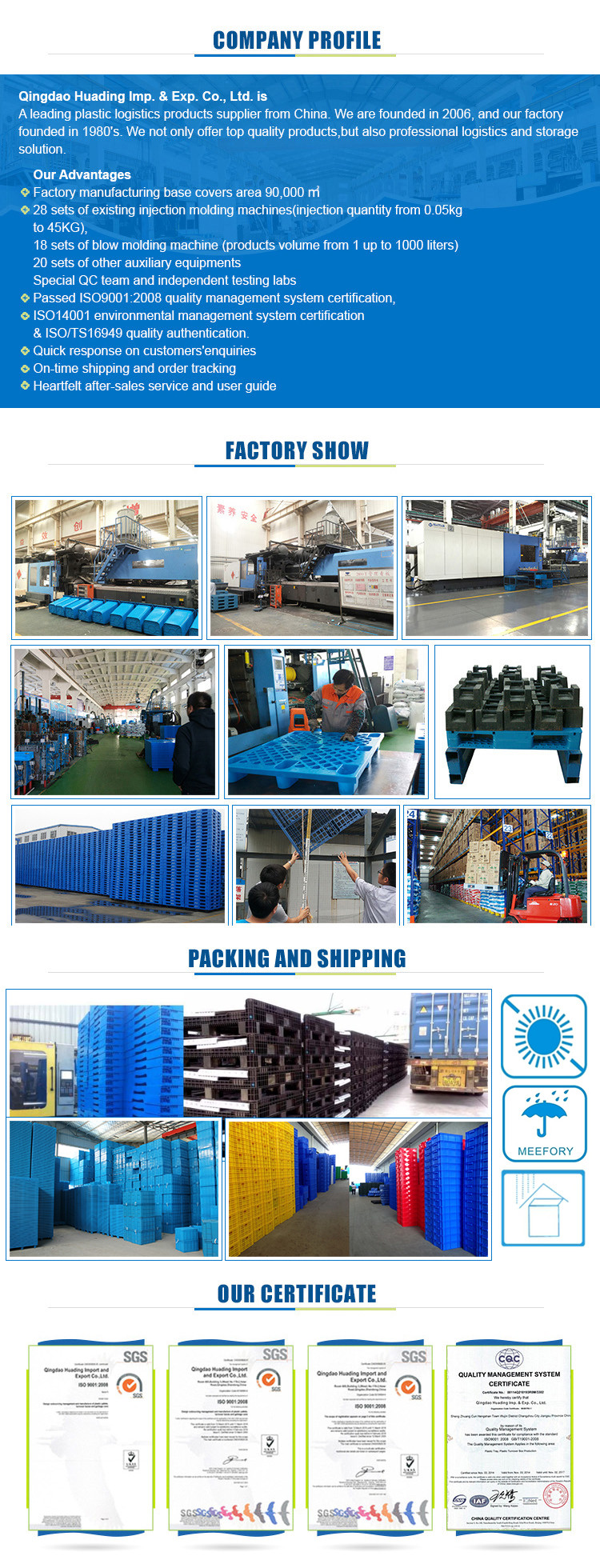 TPO plastic EU containers storage box for auto parts