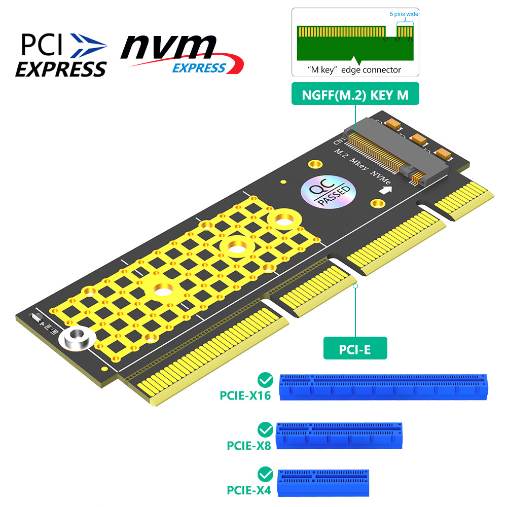 Custom M.2 NGFF NVMe SSD TO PCI-E 3.0 X16 / X8 / X4 Adapter