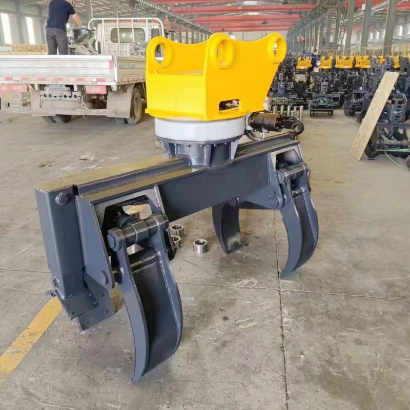 Wire Pole OEM Powerful Machine Excavator Attachments Electric Pole Excavator Rotating Pole Setter Grapple