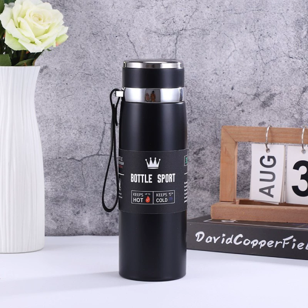 Insulated Cup With 316 Thickened Stainless Steel Inner Liner, Vacuum Double-layer Portable Lifting Strap Car And Outdoor Sports Water Bottle