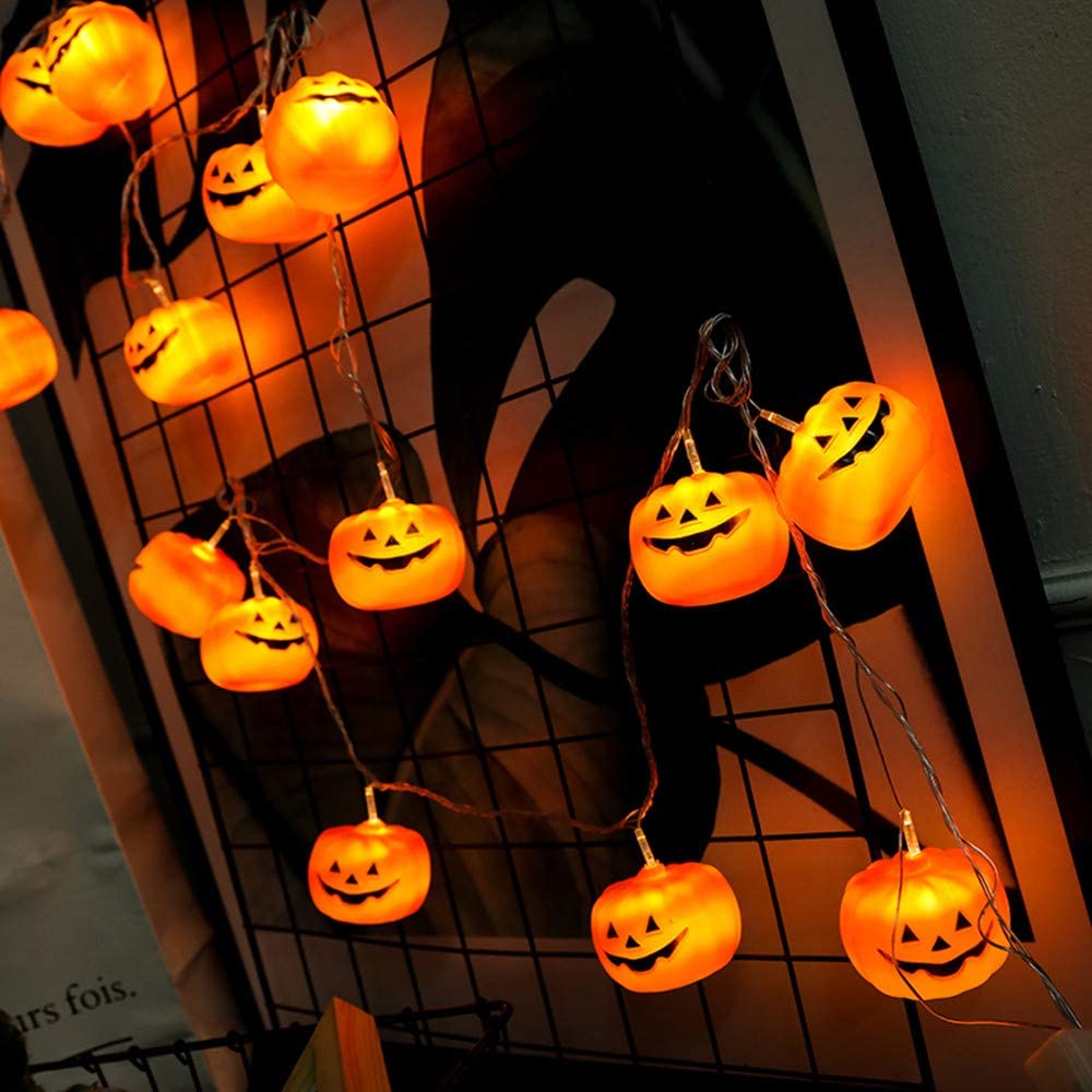Halloween Pumpkin Lights Halloween Decorations Lanterns Battery Operated LED Pumpkin String Lights Jack o Lantern Decor