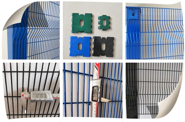 358 security wire fence panels powder coated orange & black mesh 76.20mm x 12.70mm with 4 v fold