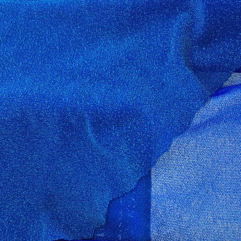 150cm Blue Plain Glitter Metallic Jersey Fabric 110gsm Polyester Lurex Fabric