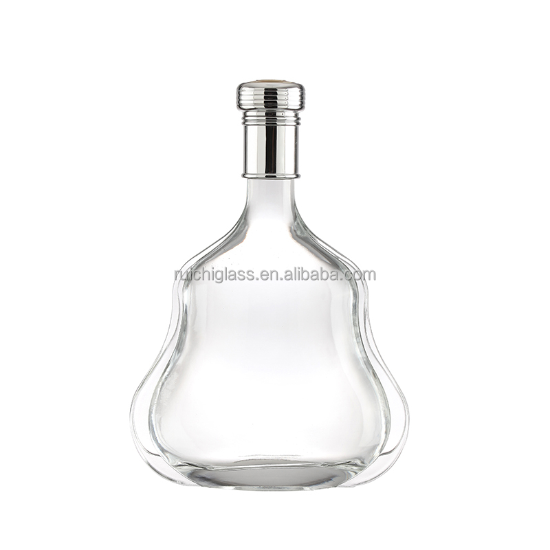 Custom Label Clear Spirits Glass Bottle for Vodka Industrial Beverage Packaging Design