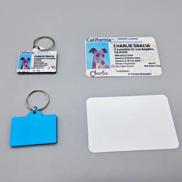 Custom DIY Sublimation MDF Dog Tag Blanks ID Anti-Lost Card Heat Transfer Blank PET License Tag For Pet