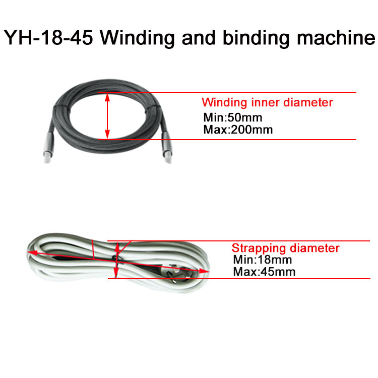 Long Headphone Cable Full Automatic Winding Binding Machine with 50-200mm Diameter