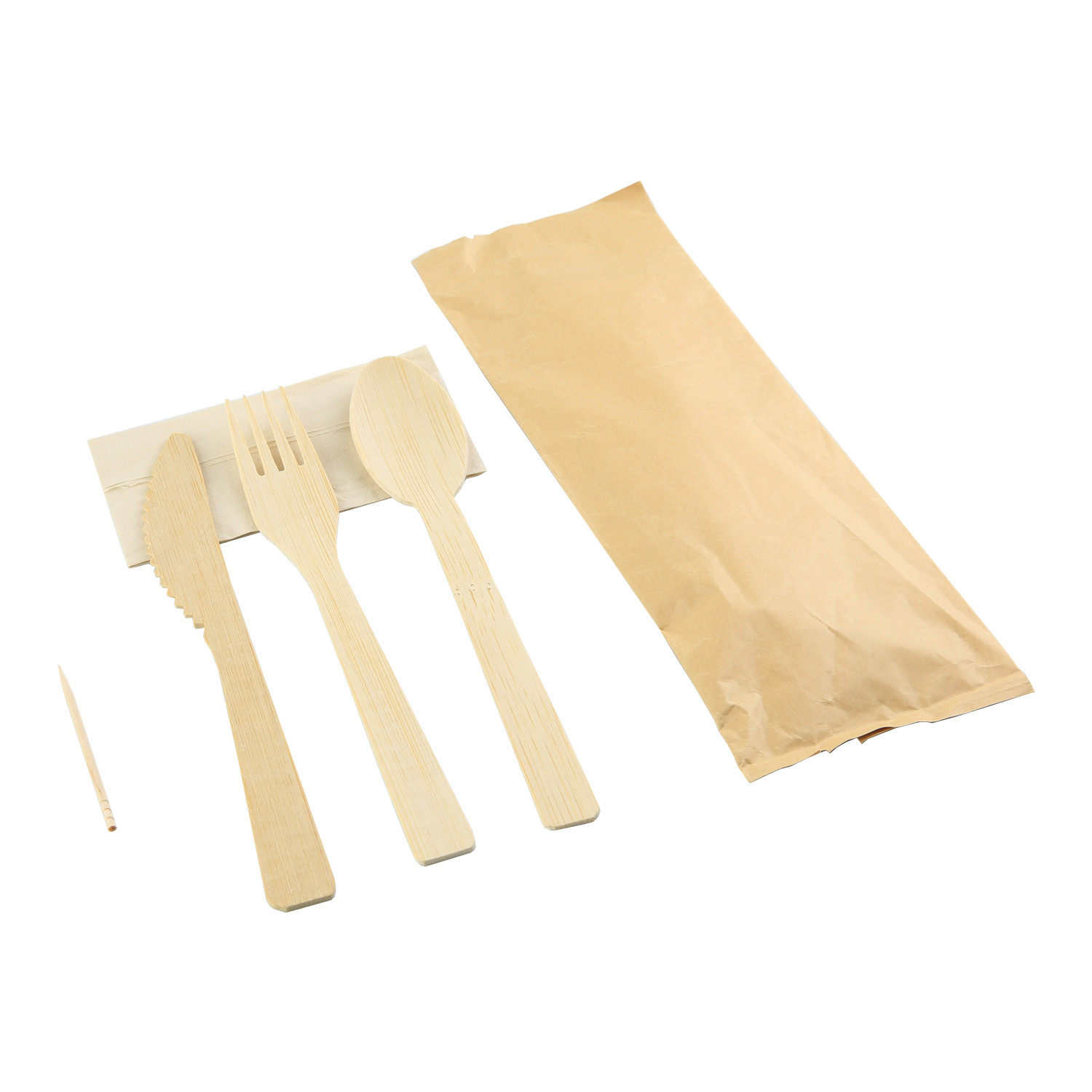 Smooth Surface 100% Bamboo Disposable Wooden Cutlery 100pcs 300pcs