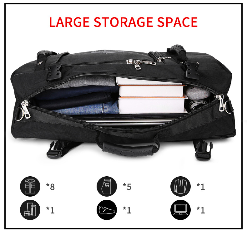 56-77L Large Capacity Hiking Backpack Anti Theft Water Resistant Laptop Bag