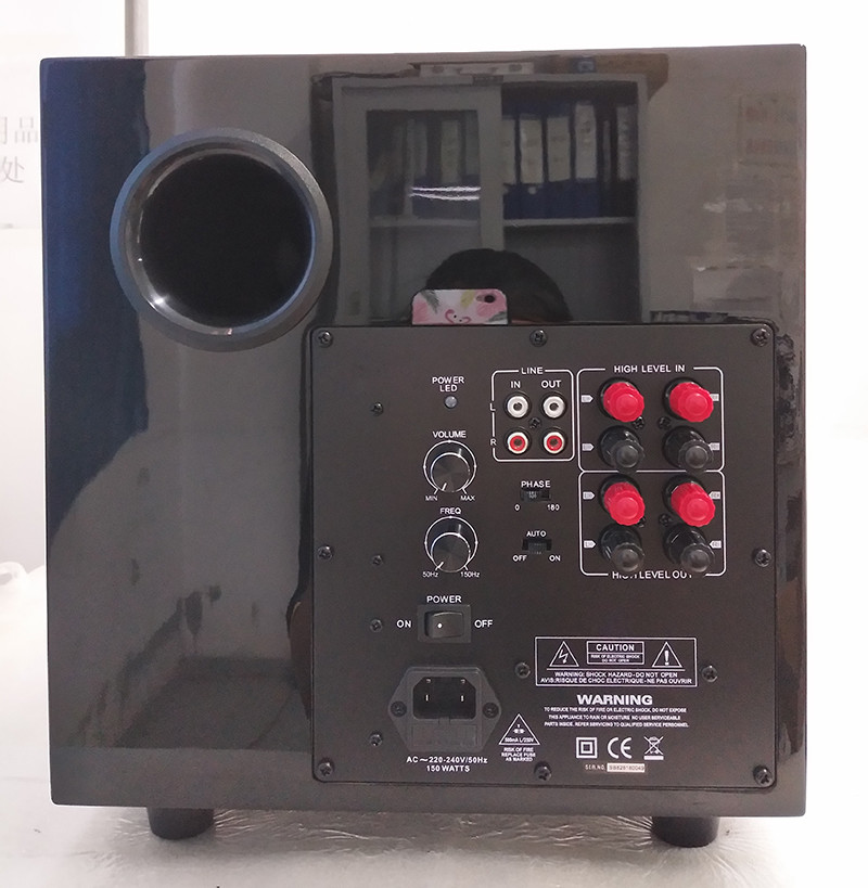HiFi Home Theater Subwoofer Speaker With 300W Class D Amplifier Wooden Cabinet