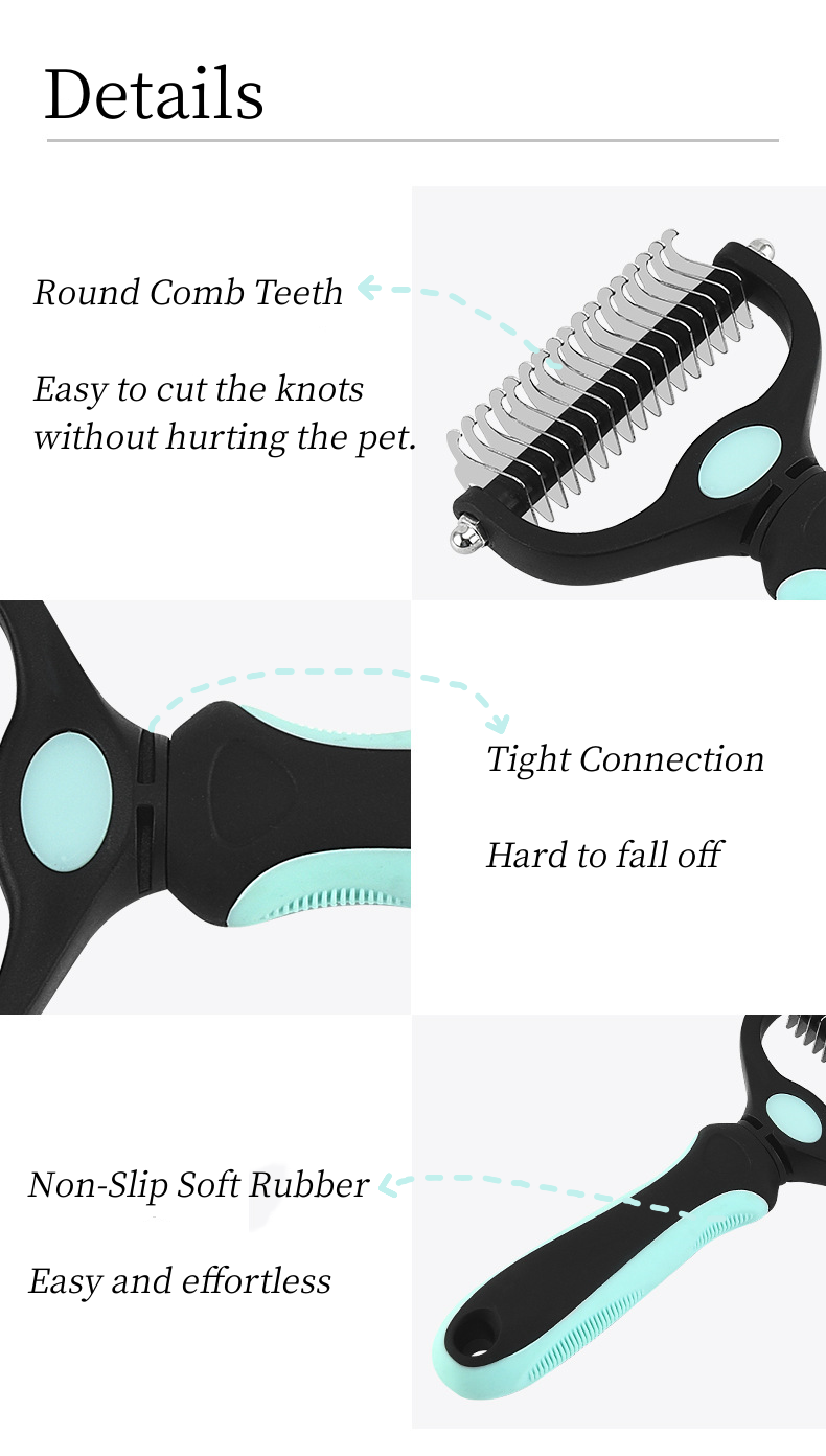 Pet Shredding Brush Portable Stainless Steel Pet Hair Remover