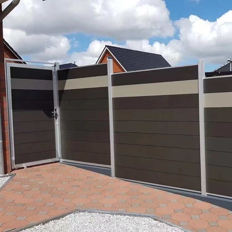 Outdoor Private House WPC Outdoor Fence Garden Composite Fence Panels