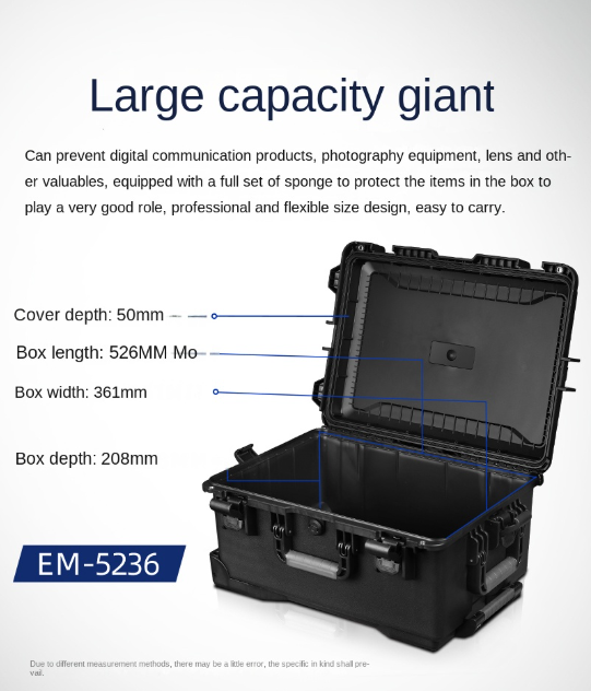 IP67 Waterproof Custom Tool Box 600x425x300mm with Wheels