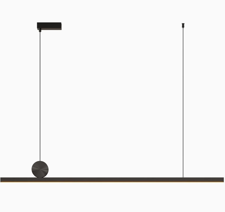 Restaurant chandelier minimalist lamp Nordic style simple modern one-line aluminum tea room bar dining room dining table long strip lamp