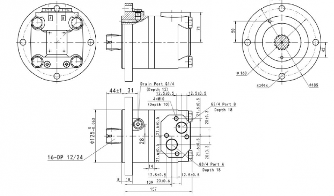 Hydraulic Geroler Disc Valve Motor - Eaton 4000 Series - Bearingless Motor - 111-xxx-006 eaton orbit  Hydarulic Motor