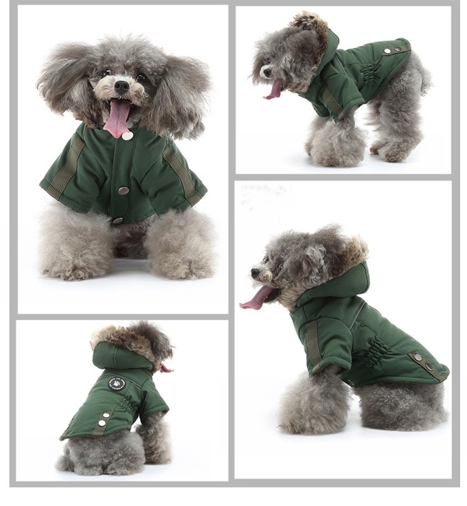 Winter Pet Jacket Dog Clothes Traction Zipper Pattern Stay Warm
