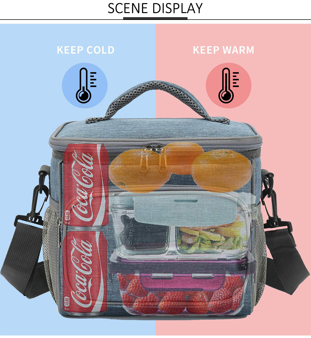 Cooler Insulated Lunch Bag Large Lunch Tote Bag Mesh Side Pockets