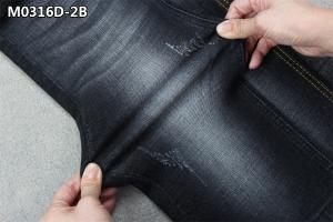 China 10 Oz High Stretch Cross Hatch Jeans Fabric Slub Balck Denim Fabric For Men'S Wear on sale