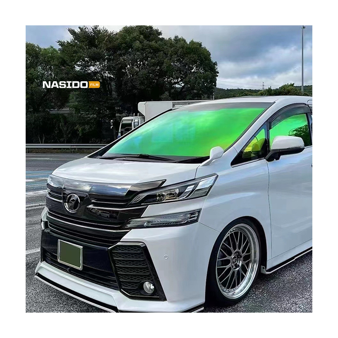 Green Magic Gold Chameleon Glass Tint IRR 97% Removable Windshield Film For Car