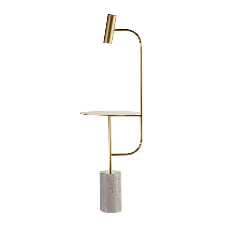 Home Decor Gold Metal With Marble Base Reading Desk Floor Lamp For Bedroom
