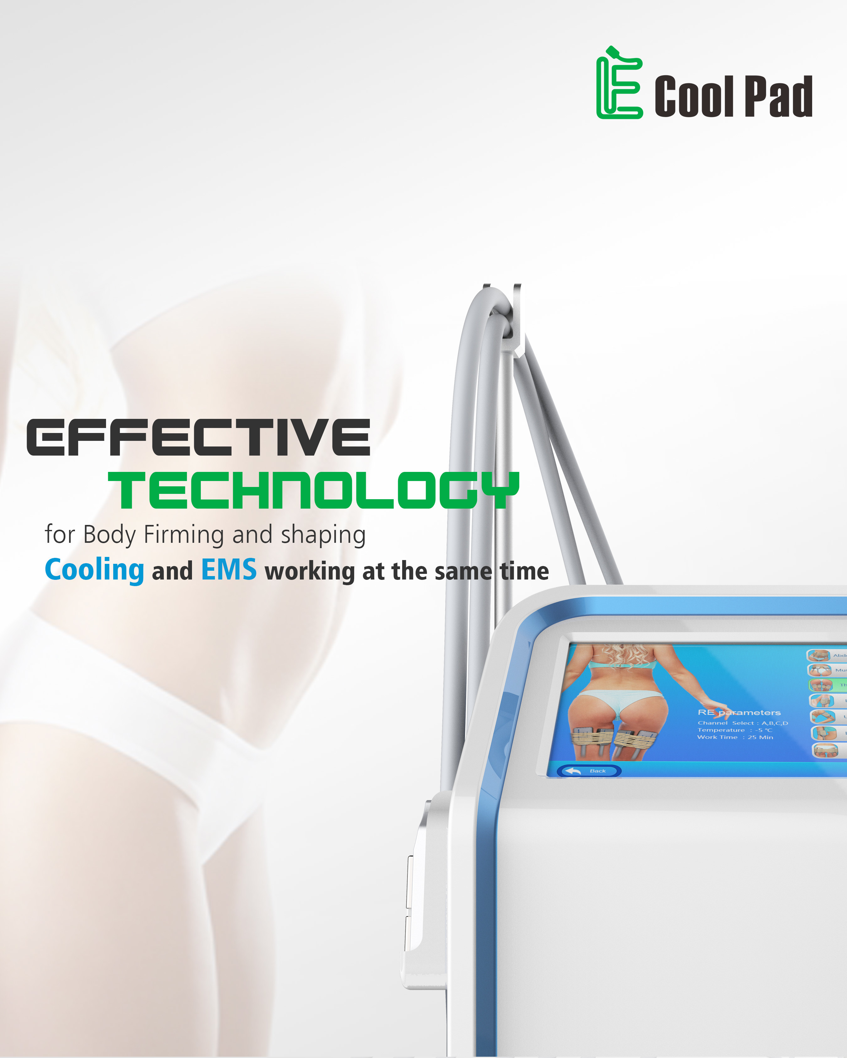 110V 60Hz Portable Fat Freezing Machine , Electrical Muscle Stimulation Equipment