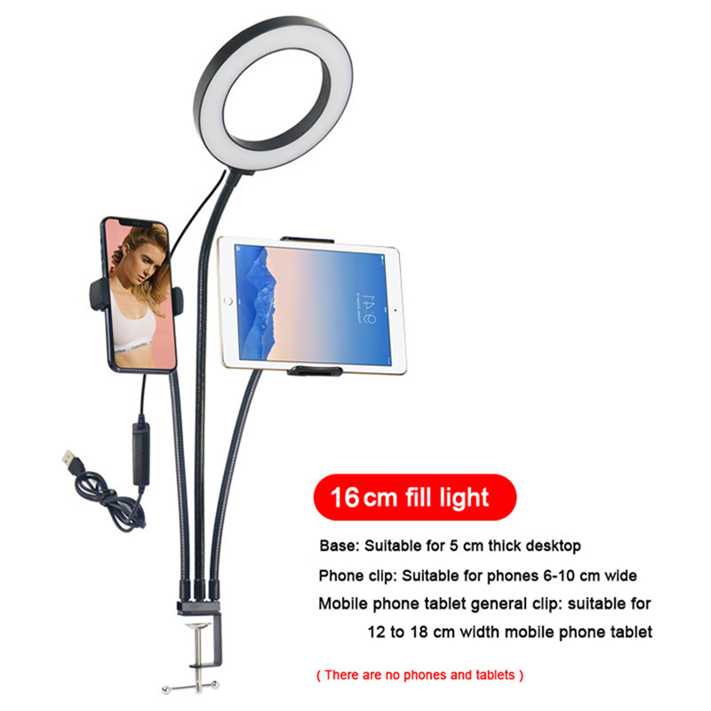 Universal Selfie Ring Light With Flexible Mobile Phone Holder Lazy Bracket Desk Lamp LED Light For Live Stream Office