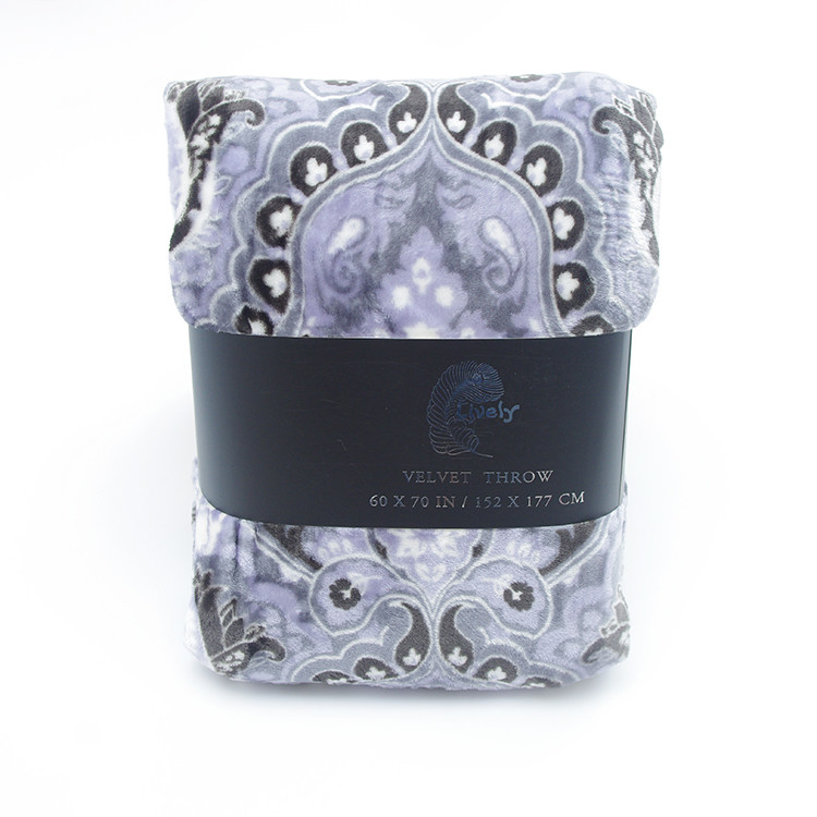 Thick Polyester Flannel Plush Blanket High Grade Offset Printing For Cold Season