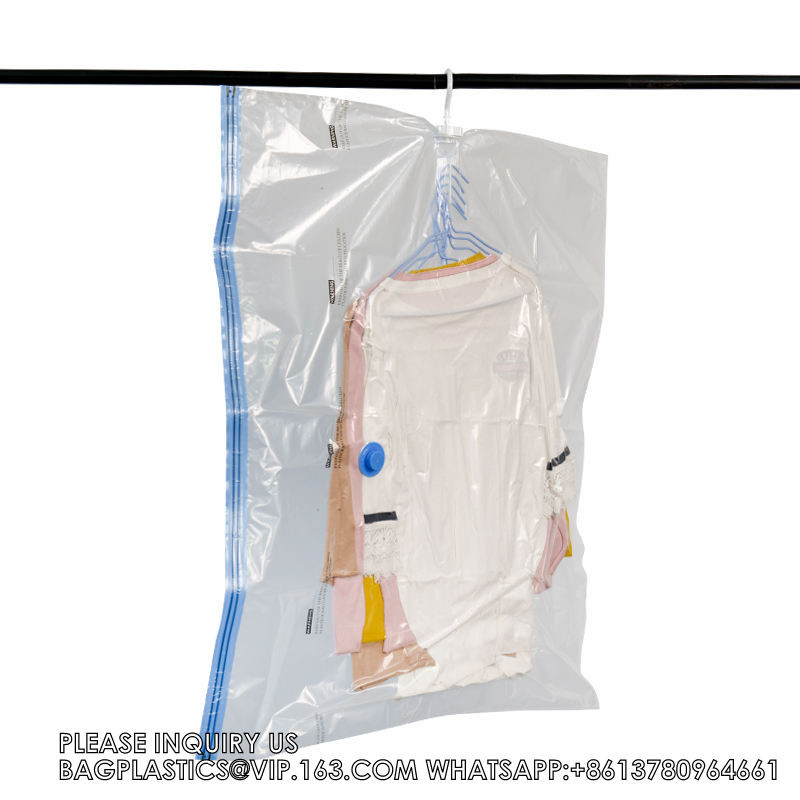 Good Quality Hanging Vacuum Storage Bag 75% Space Saver Vacuum Compression Clothing Finishing Bag