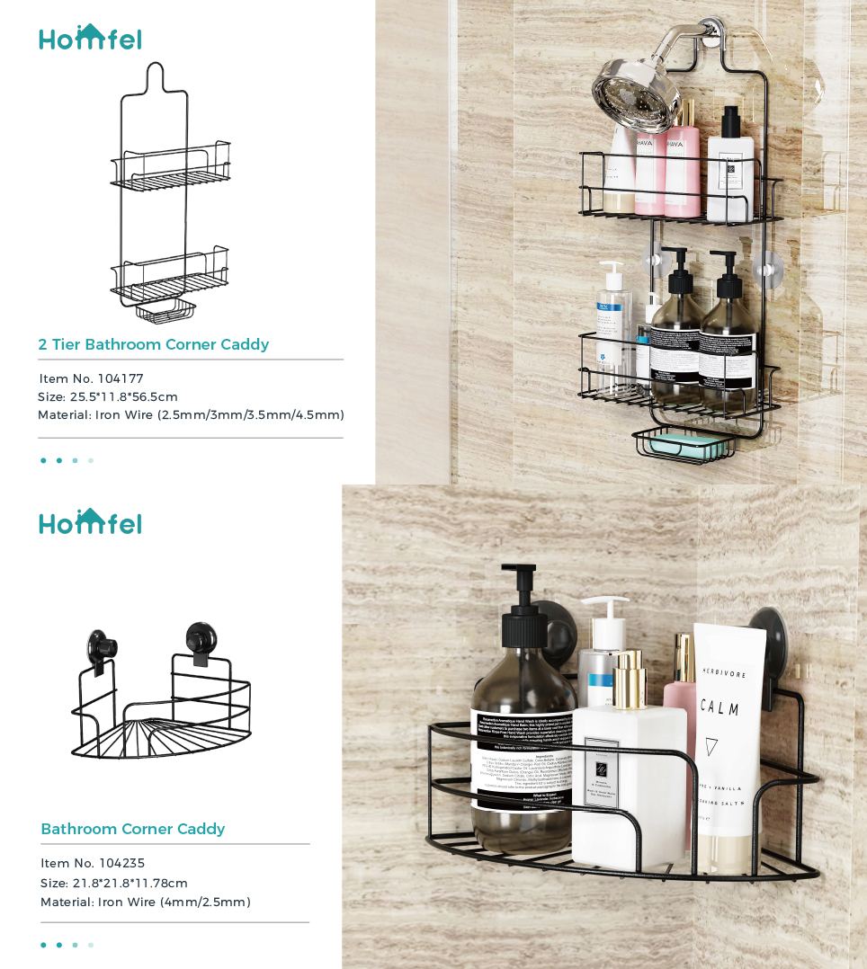 Three-layer Iron Wire Rack Bathroom Corner Shelf Shower Caddy Keep Sundries Tidy