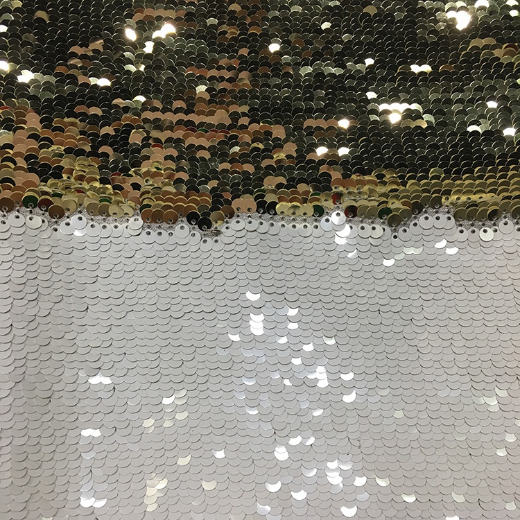 Fish Scale Glitter Sequin Fabric , Sequin Dress Fabric Reversible Tablecloth