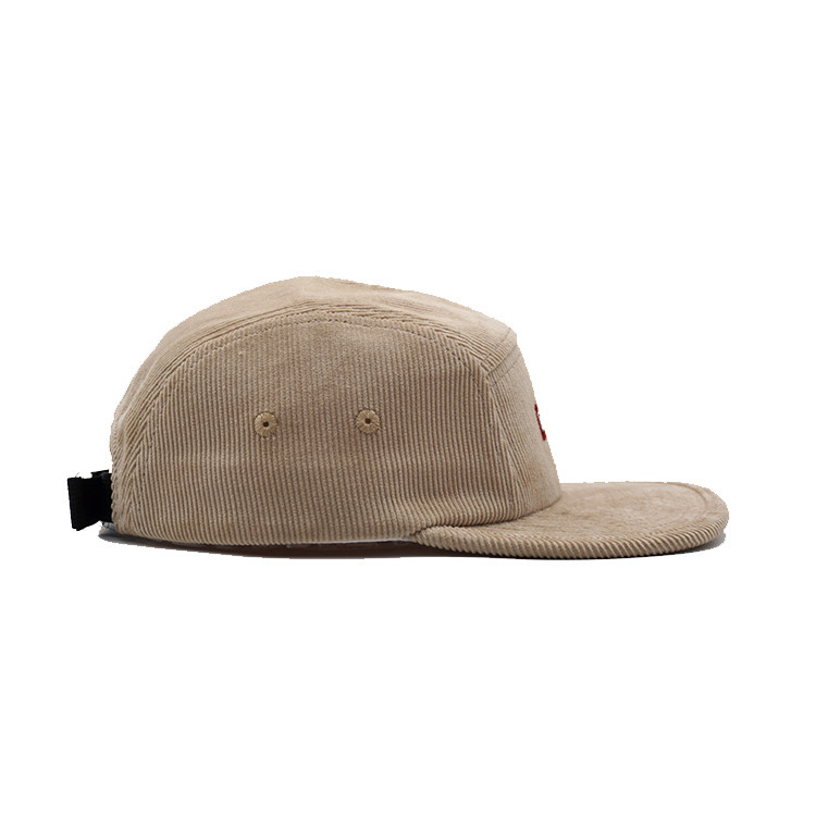 Low-middle Profile 5 Panel Camper Hat Customized Color Corduroy fabric