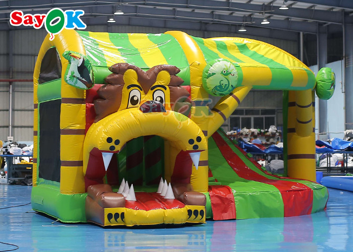 Lion Inflatable Bounce House With Dry Slide Inflatable Castle Bouncer