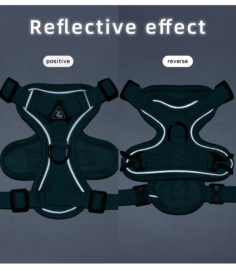 Leash for small dogs and cats with reflective breathable vest pet harness
