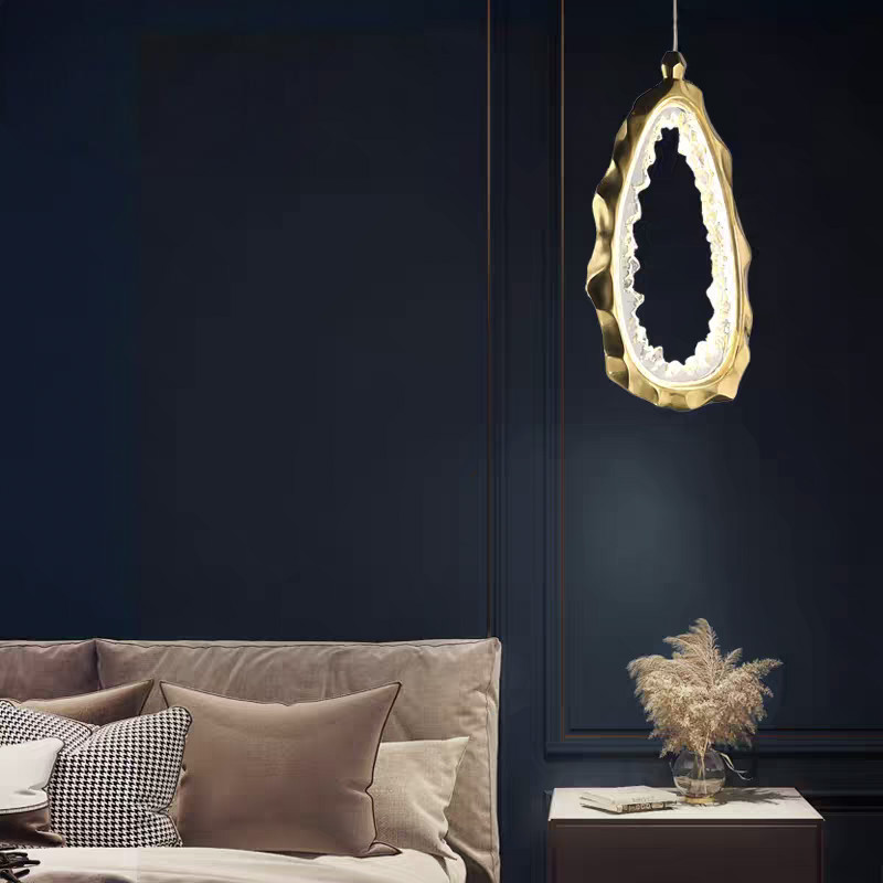 Light luxury copper ring staggered chandelier restaurant living room creative luxury decorative lamps