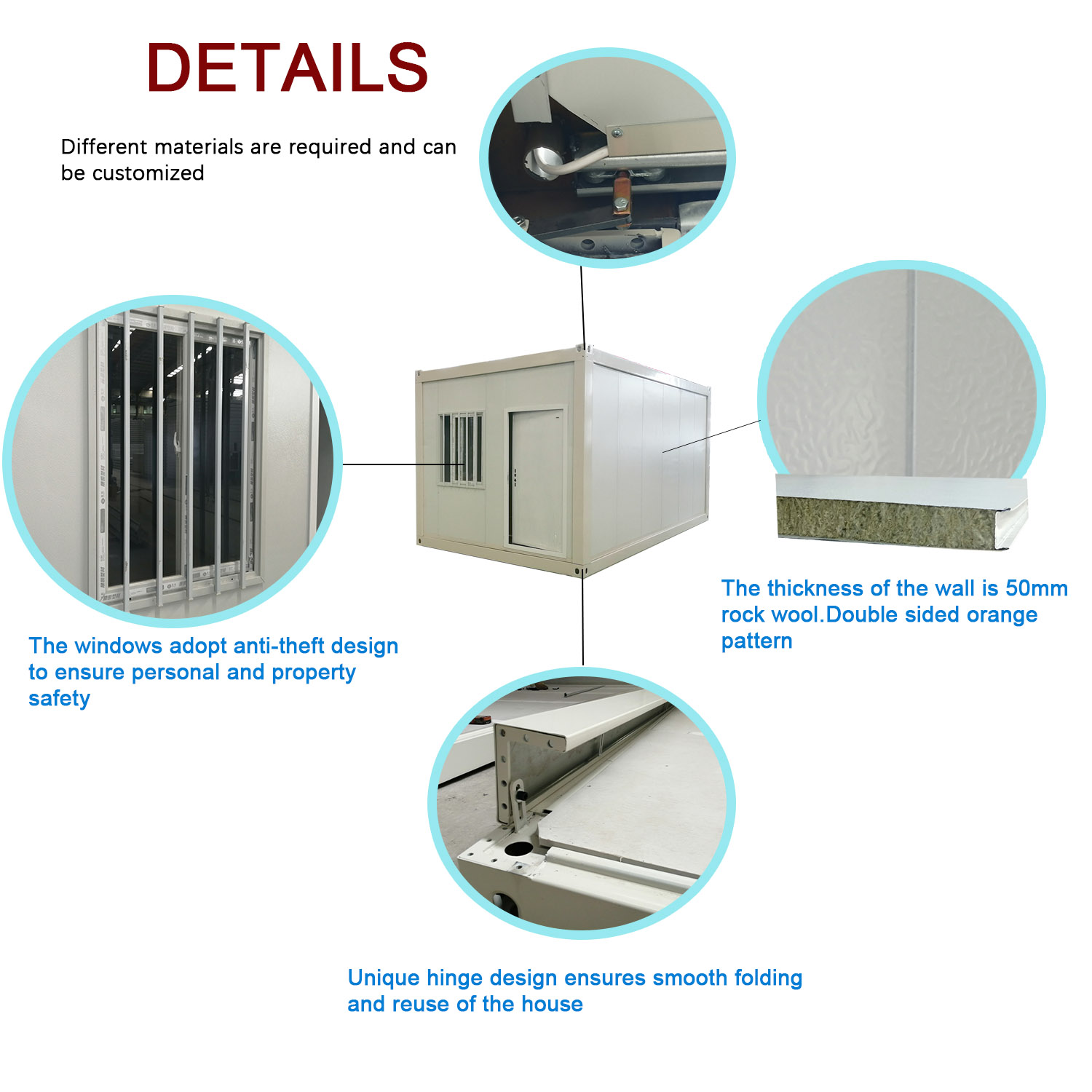 Steel Folding Container Prefab House for Store Apartment Hotel Engineering Hospital School