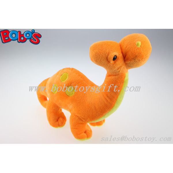 Soft Orange Plush Dinosaur Toy With Embroidery Body