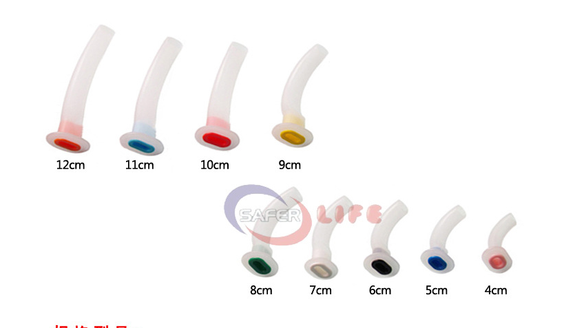Multi-Color Disposable Oral Airway Tube first aid airway with 9 sizes of plastic oropharyngeal airway