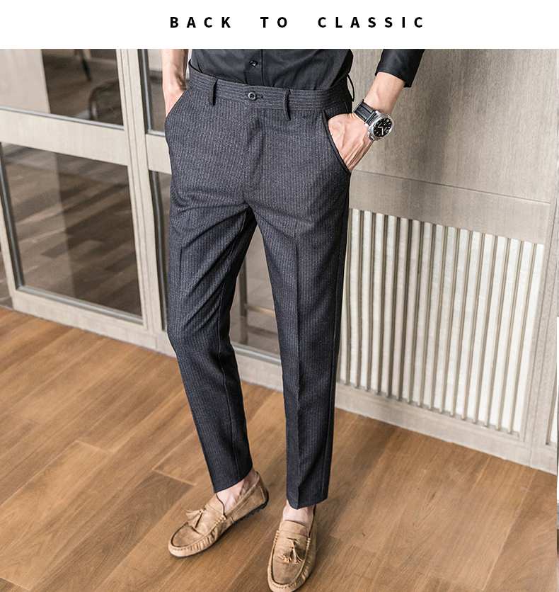 Formal Wedding Wear Men's Suit Pants Blazer Dress Pants with Slim Fit and Zipper Fly