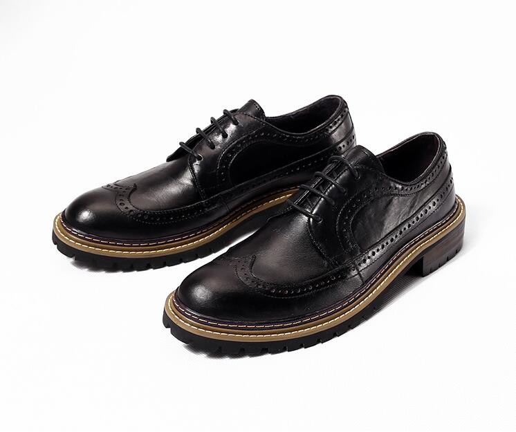 Spring / Autumn Men's Casual Shoes Round Toe Mens Black Leather Loafer Shoes