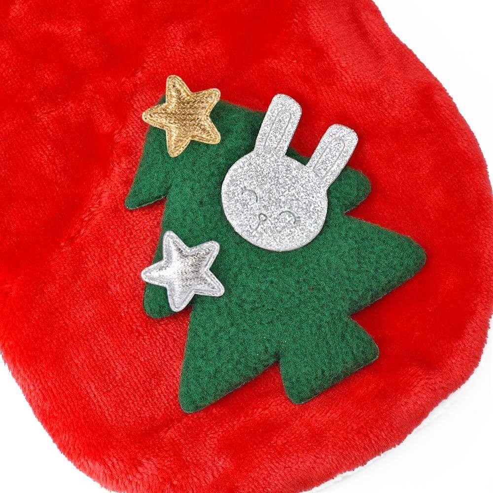 Christmas Pet Clothes Dog Hooded Coat Lint Material With Geometric Patterns