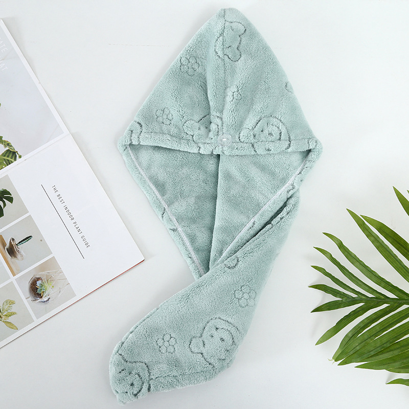 Soft and Skin-Friendly Microfiber Dry Hair Cap Fast Absorbent 65*25cm Novelty Pattern