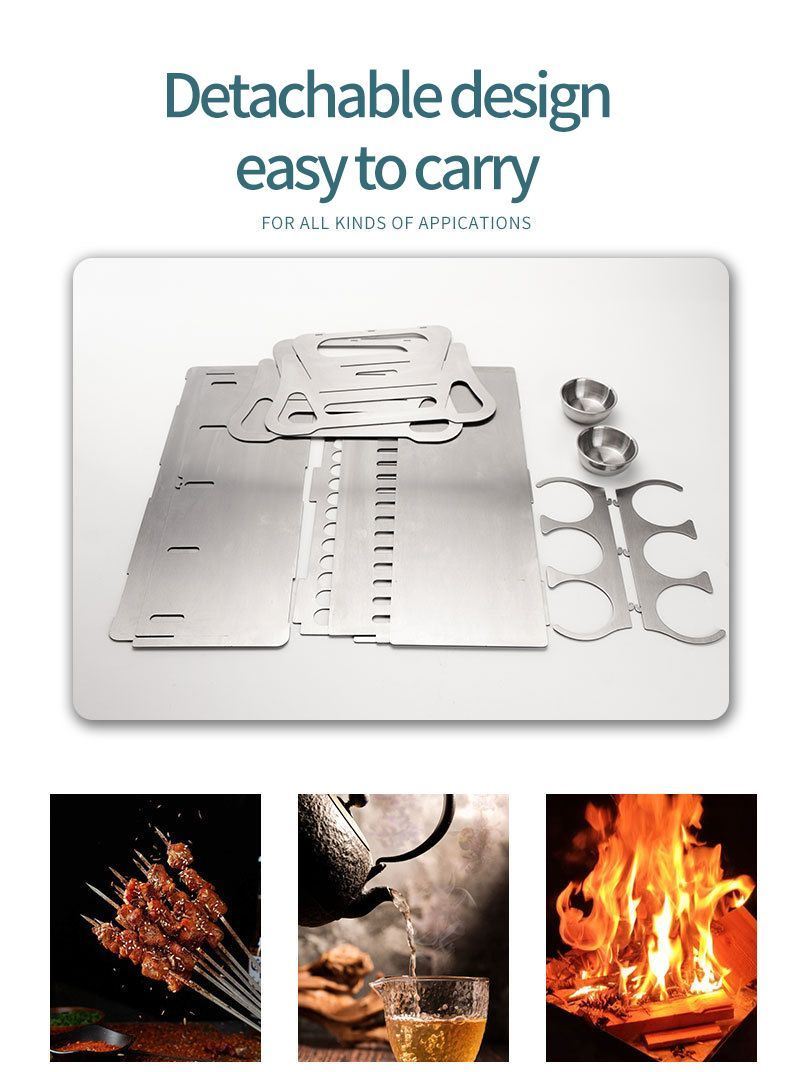 Stove and BBQ Grill Combination for Outdoor Cooking and Heating Features