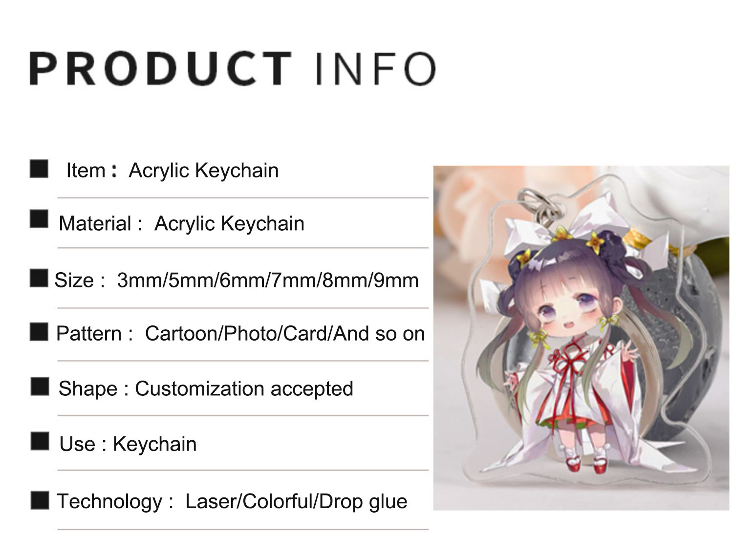 Christmas Festival Acrylic Keychain Key Ring Cute Snowman Print and Durable Material