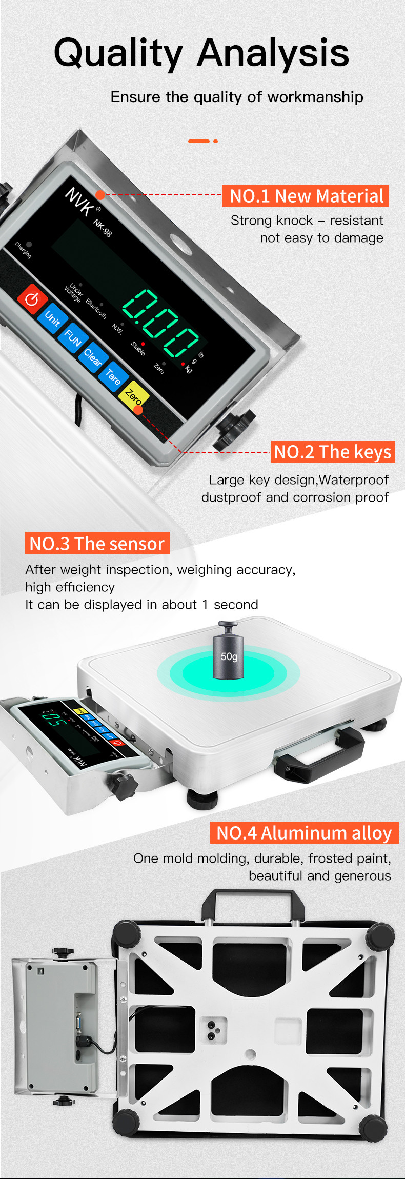 Nvk Hot Selling Portable Handheld Lcd Electronic Postal Scale Platform Shipping 100kg Postal Scale Digital