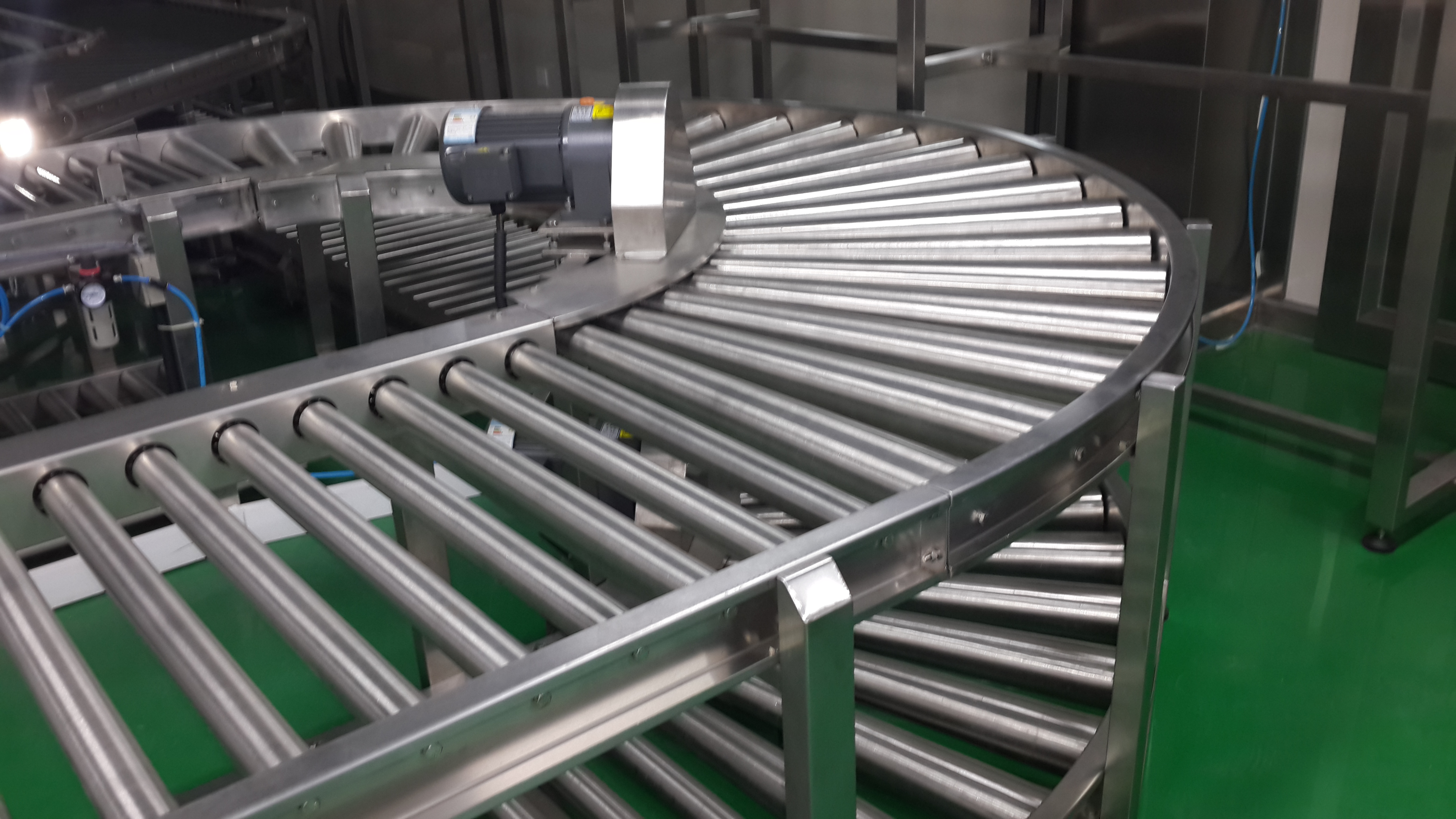 Conveyor Motor Roller System For Belt, Custom Back End Of Line Packing Conveyors