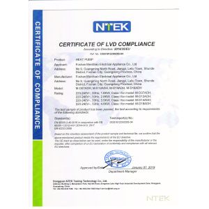 Foshan Meidebao Intelligent Electrical Appliances Co., Ltd Certifications