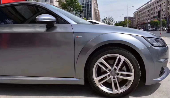 Bubble Free Swipeable Gloss Car Vinyl Wrap Titanium Steel Grey Car Wrap Film