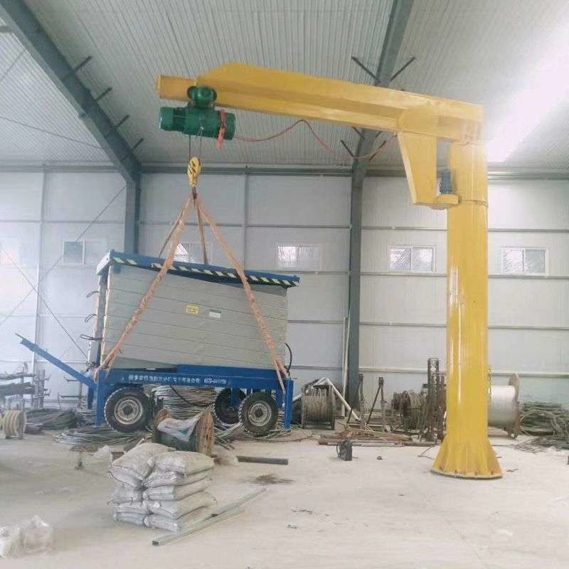 Customized Electric Pillar Mounted Jib Crane 360 Degrees Rotation With Electric Chain Hoist