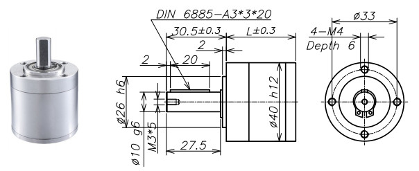 Single Stage High Precision Planetary Gearbox CW Direction 8000RPM Speed