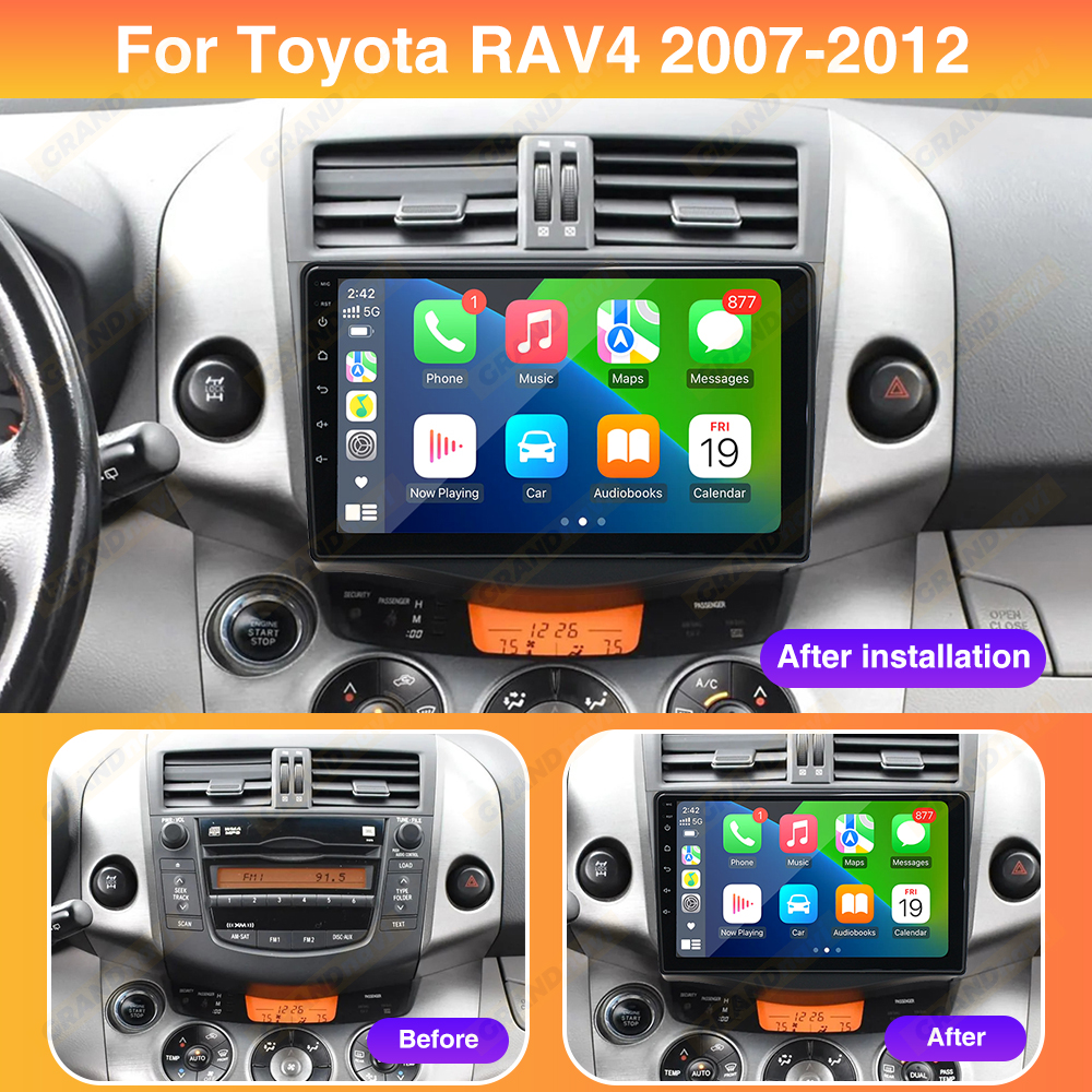 2Din Car Android Stereo Automotive Multimedia Player for Toyota RAV4 Rav 4 2007-2012